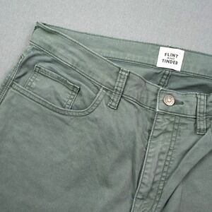 Flint and Tinder Slim Fit Olive Green Pants Mens 34x30 Chino Straight Huckberry